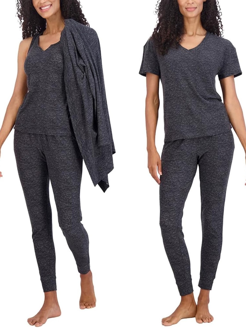 Women's Charcoal Heather Sleep Set 4-pc